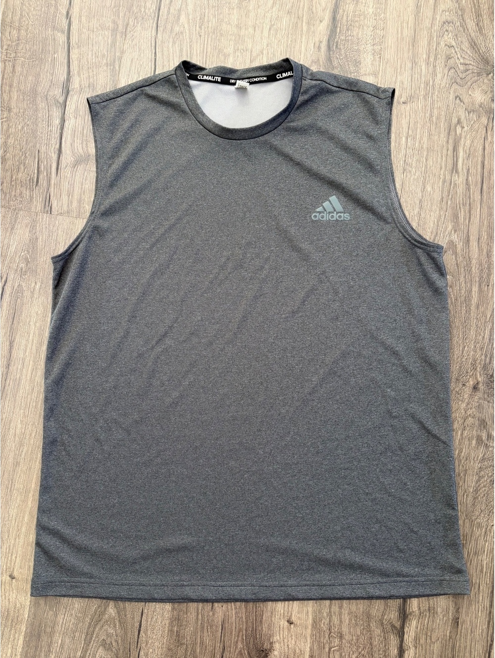 Adidas Blokecore Men’s L Retro Climalite Tank Athletic Shirt  Charcoal Gray